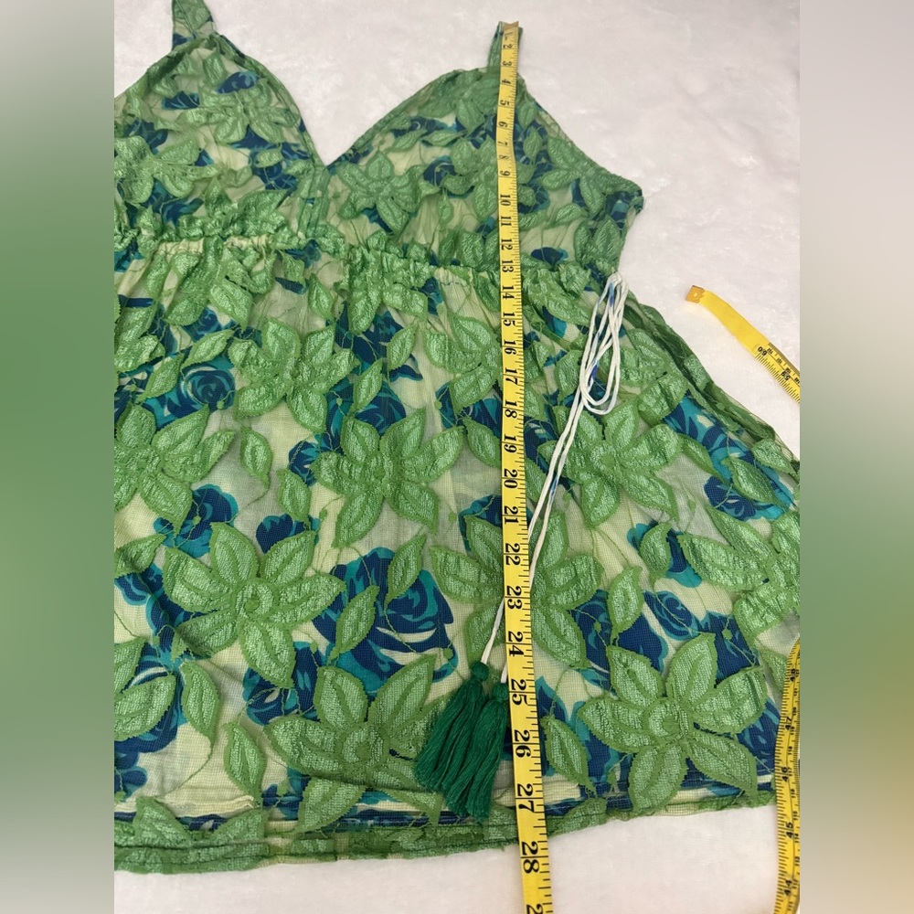 Lane Bryant Green Blue Leaf Print Camisole - Picture 8 of 9